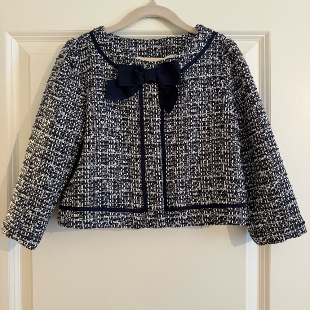 Janie and Jack Girls Size 6 - Chic Navy Tweed Kids Jacket